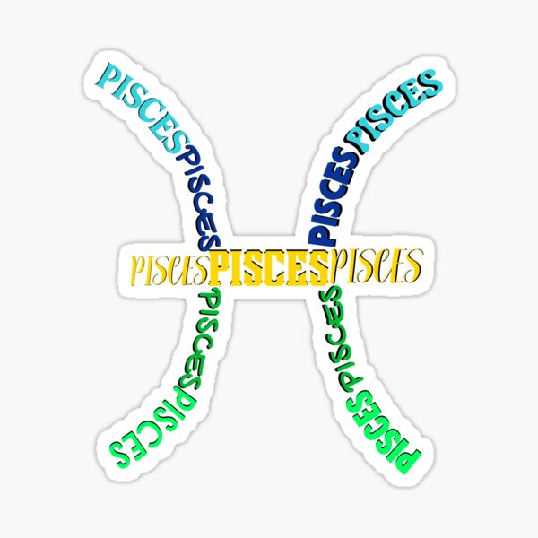 Pisces The Sign Typography Sticker