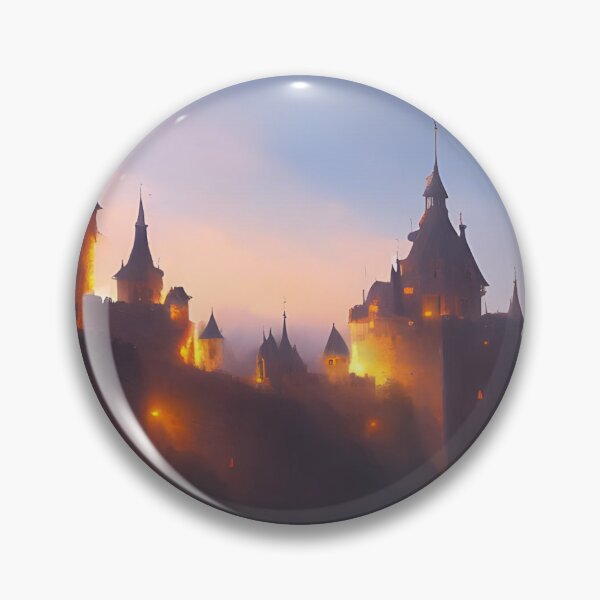 Item preview, castle in mist at night designed and sold by Rosefurn.
