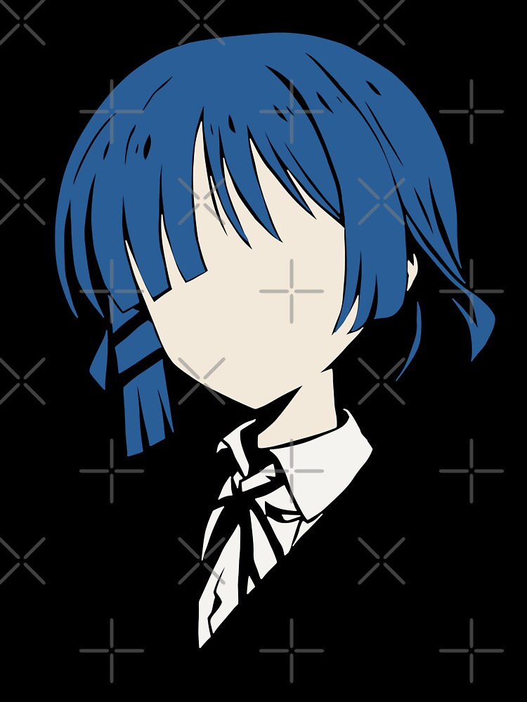 Bocchi the Rock Anime Characters Blue Short Haired Girl Ryo Yamada Pfp in  Minimalist Vector Art (Transparent) - Bocchi The Rock - T-Shirt