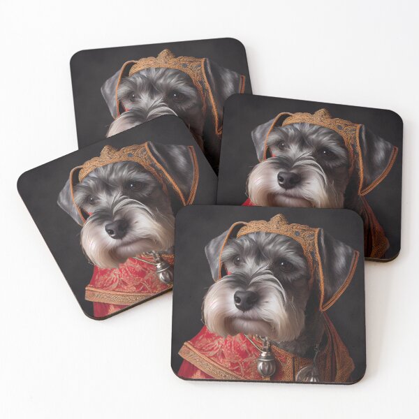 Item preview, Miniature Schnauzer Dog Breed Portrait Royal Renaissance Animal Painting designed and sold by Nalaxation.