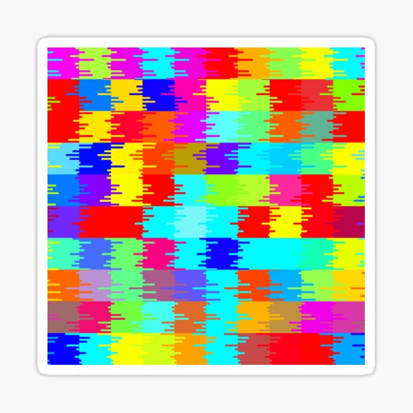 Glitching patchwork- tropical Sticker