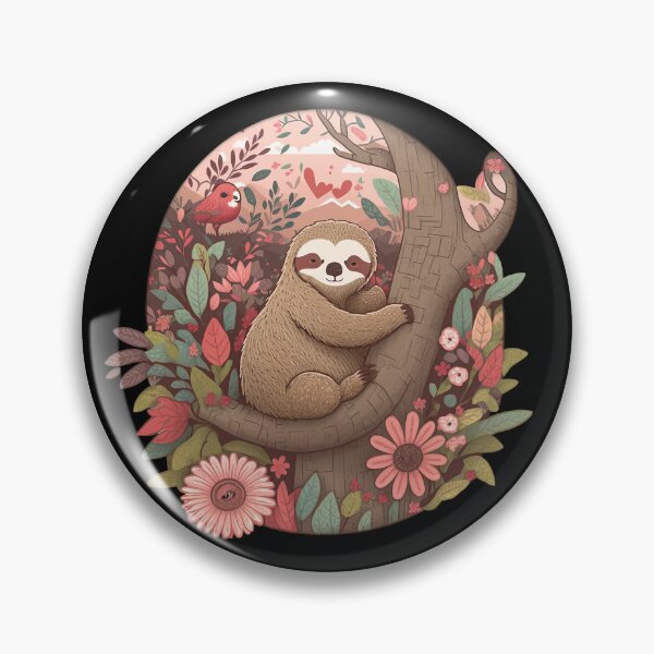 Artikelvorschau, Distance Is Temporary, Lazy Sloth, Funny Cute Valentines Day Gift, Romantic Colorful Sloth, Anniversary Present entworfen und verkauft von MorphicPrints.