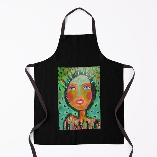 Artikelvorschau, Orangefarbenes Mädchen auf Grün - Outsider Art Brut Expressionist Art entworfen und verkauft von BeaOutsiderArt.