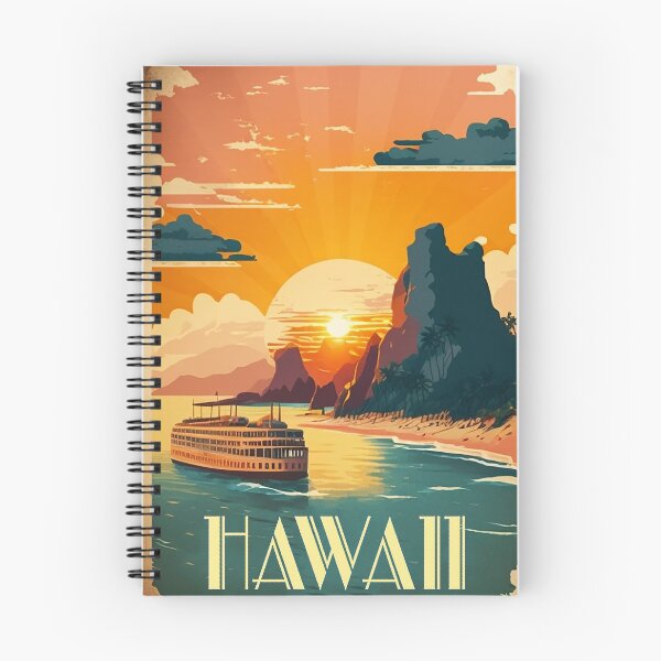 Item preview, Hawaii Beach Vintage Travel Art Poster designed and sold by OldTravelArt.
