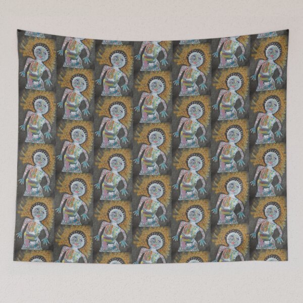 Item preview, White Figure With Geometric Shapes designed and sold by BeaOutsiderArt.