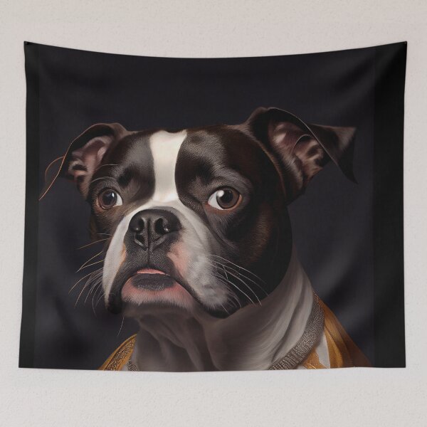 Item preview, Boston Terrier Dog Breed Portrait Royal Renaissance Animal Painting designed and sold by Nalaxation.