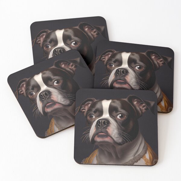 Item preview, Boston Terrier Dog Breed Portrait Royal Renaissance Animal Painting designed and sold by Nalaxation.