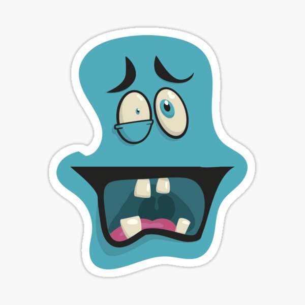 Scared Funny Face Cartoon Emoji - Funny Face - Sticker