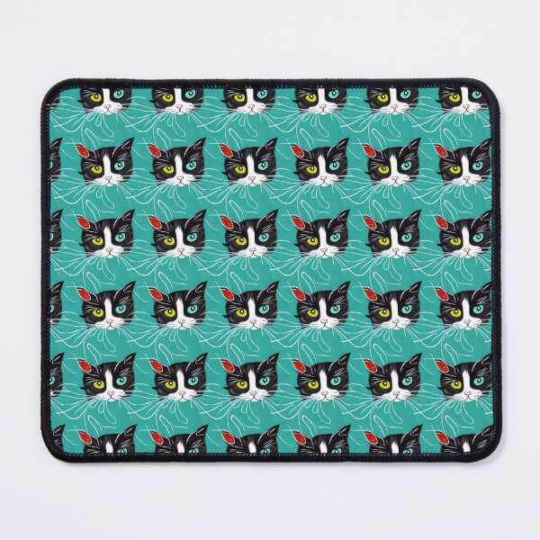 Item preview, Tuxedo cat and teal designed and sold by KoroCincoCats.