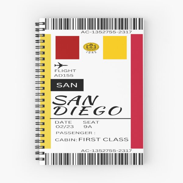 Item preview, San Diego boarding pass template designed and sold by YusraAiman.