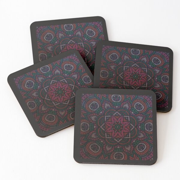 Item preview, Patrón psicodélico abstracto Mandalas con sombras naranjas, rosas y verdes Mandala hippie de los años 70 Flower Power designed and sold by kattakitty.