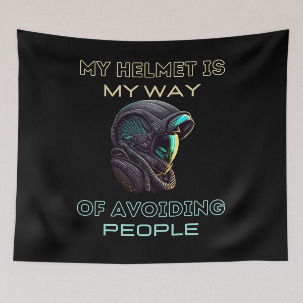 Item preview, My Helmet Is My Way Of Avoiding People - Funny Gift For Solo Riders designed and sold by Cr4ftyCreations.
