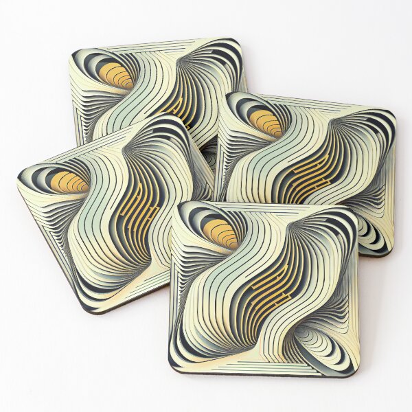 Item preview, Three Dimensional Line Pattern Digital Painting designed and sold by CodeAndColors.