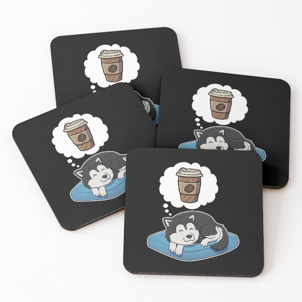 Item preview, Alaskan Malamute dreaming about Take Away Coffee designed and sold by DoggieDelights.