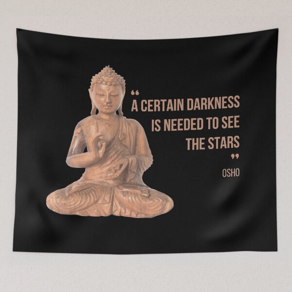 Item preview, Motivational Quote | Osho | A certain darkness is needed to see the stars | Text design designed and sold by RetComly.