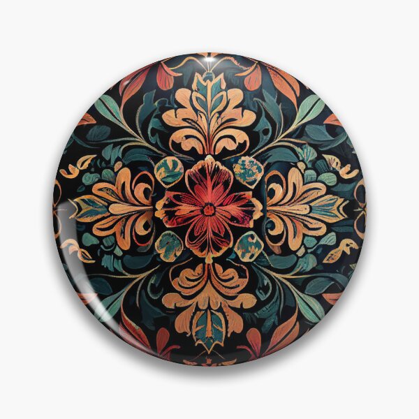 Item preview, Mosiac Flat Aggressive Dark Bold Floral Pattern Digital Painting designed and sold by CodeAndColors.