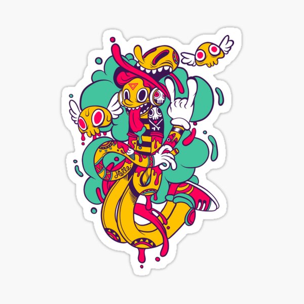 Artistic funny rubber man T-Shirt Sticker
