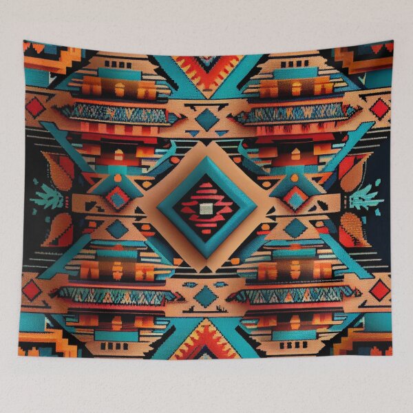 Aperçu de l'œuvre Thick Dramatic Happy Southwestern Pattern Digital Painting créée et vendue par CodeAndColors.
