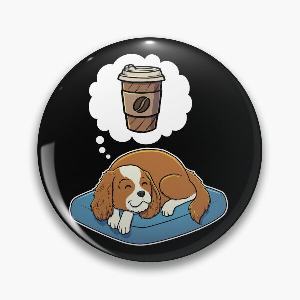 Item preview, Cavalier King Charles Spaniel dreaming about Take Away Coffee designed and sold by DoggieDelights.