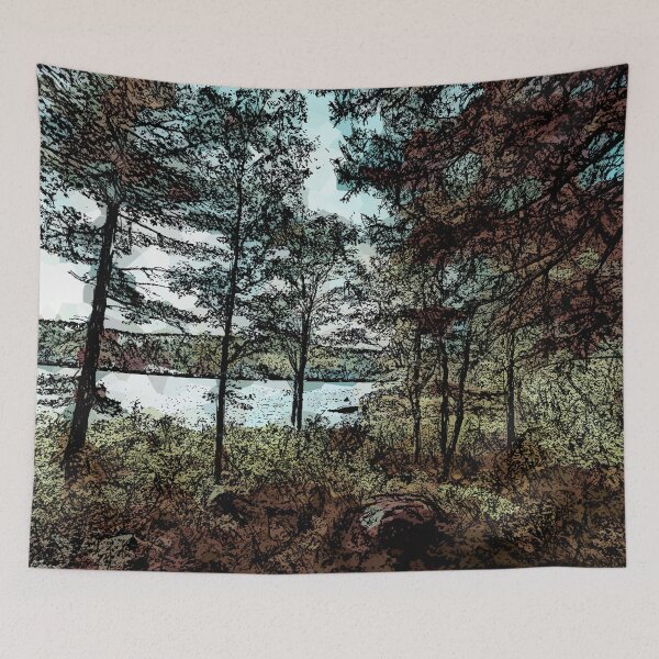 Item preview, Geodesic Lakeside Afternoon designed and sold by Leslie Montgomery Art.