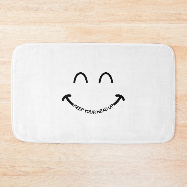 Item preview, KEEP YOUR HEAD UP text with a happy smile designed and sold by hahodesign.