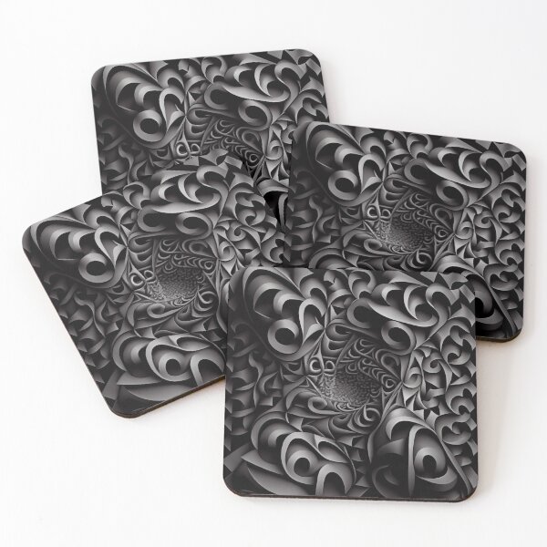 Item preview, Coarse Black Complex Dynamic Latin Pattern Digital Painting designed and sold by CodeAndColors.