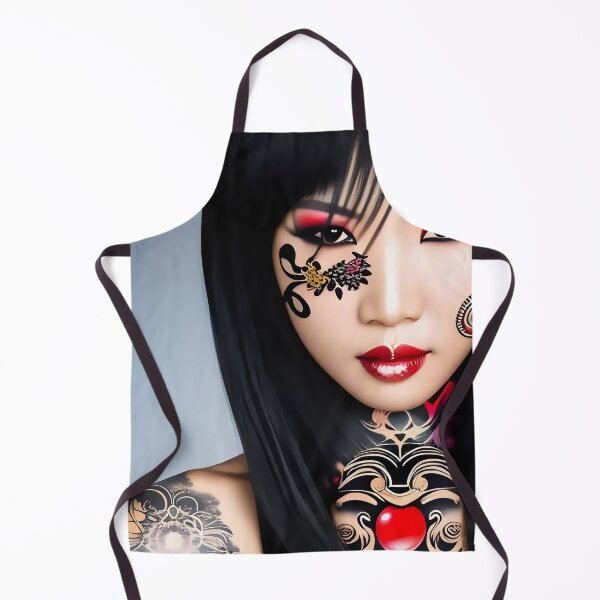 Item preview, Tattooed Asian girl with flowers abstract designed and sold by Stratomi.
