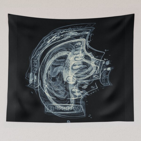 Item preview, OLD YASHICA-D TWIN LENS DEFORMED CAMERA ABSTRACT MATRIX BLUE designed and sold by LeNumerimagiste.