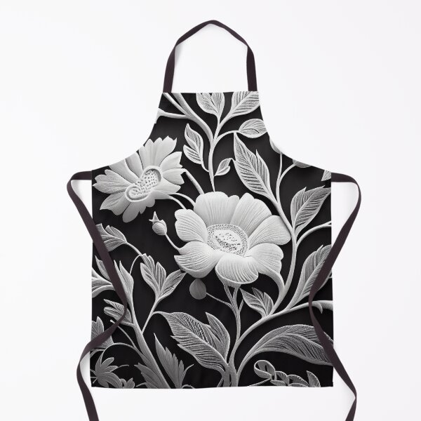 Item preview, Rough Fine Dramatic White Floral Pattern Digital Painting designed and sold by CodeAndColors.