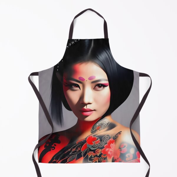 Item preview, Tattooed Asian girl with flowers abstract designed and sold by Stratomi.