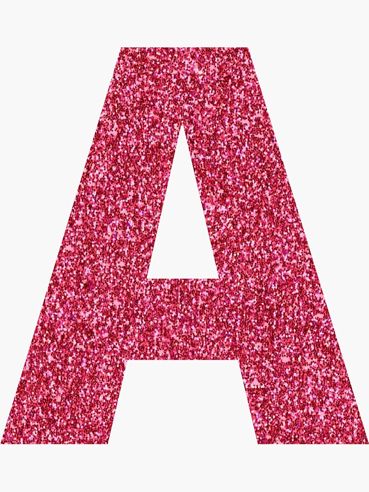 Sparkling Pink Glitter Letter A Sticker