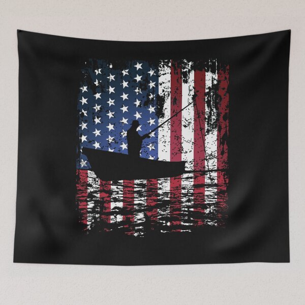 Item preview, Fisherman Spinning Rod Fishing USA Flag Fishing shirt  designed and sold by bledi.