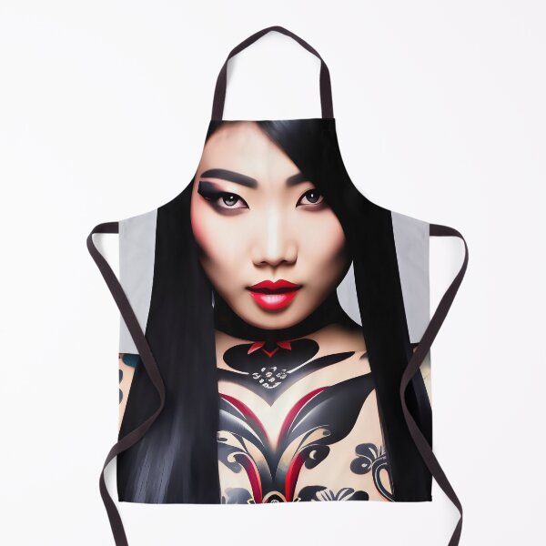 Item preview, Tattooed Asian girl with flowers abstract designed and sold by Stratomi.