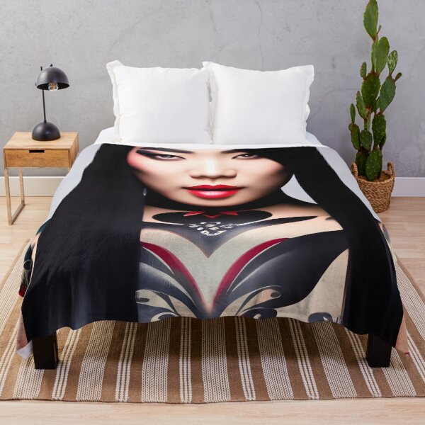 Item preview, Tattooed Asian girl with flowers abstract designed and sold by Stratomi.
