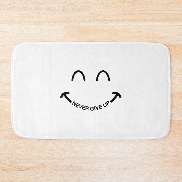 Item preview, NEVER GIVE UP text with a happy smile designed and sold by hahodesign.