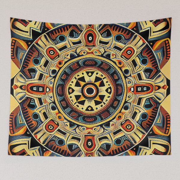 Item preview, Symmetrical Impressionist African Pattern Digital Painting designed and sold by CodeAndColors.