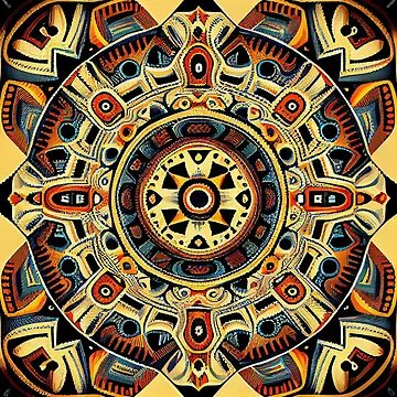 Imagen de la obra Symmetrical Impressionist African Pattern Digital Painting de CodeAndColors