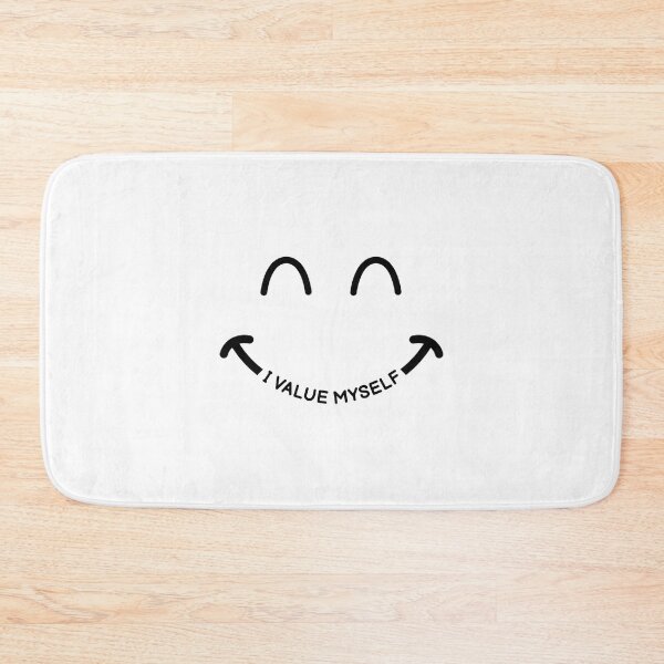Item preview, I VALUE MYSELF text with a happy smile designed and sold by hahodesign.