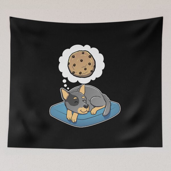 Item preview, Australian Cattle Dog dreaming about Chocolate Chip Cookies designed and sold by DoggieDelights.