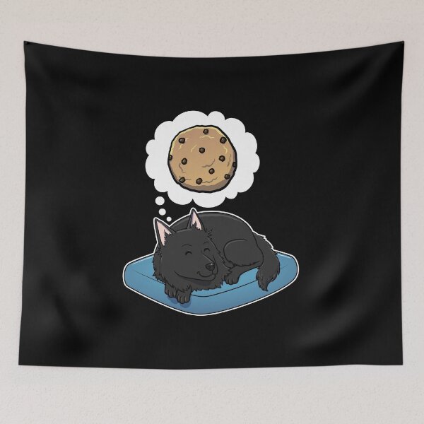 Item preview, Belgian Sheepdog dreaming about Chocolate Chip Cookies designed and sold by DoggieDelights.