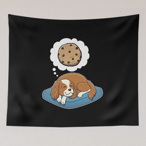 Item preview, Cavalier King Charles Spaniel dreaming about Chocolate Chip Cookies designed and sold by DoggieDelights.