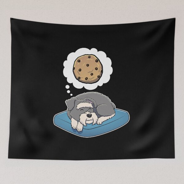 Item preview, Miniature Schnauzer dreaming about Chocolate Chip Cookies designed and sold by DoggieDelights.