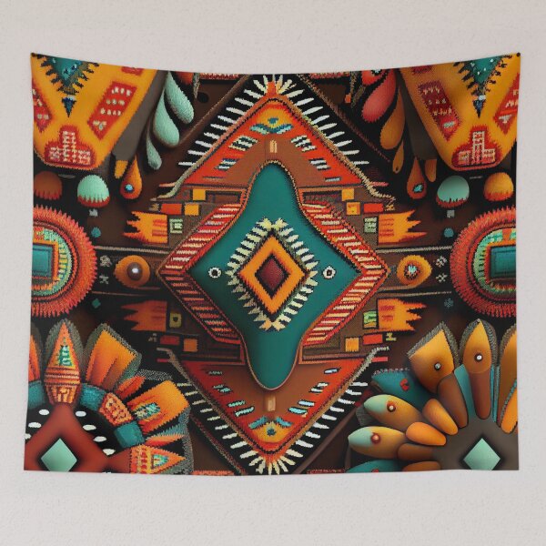 Item preview, Thick Dramatic Happy Southwestern Pattern Digital Painting designed and sold by CodeAndColors.