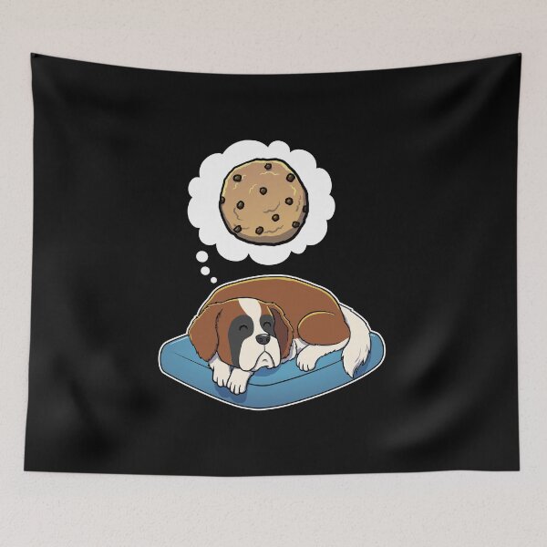 Item preview, St Bernard dreaming about Chocolate Chip Cookies designed and sold by DoggieDelights.