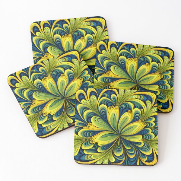 Item preview, Yellow Green Blue Natural Pattern Digital Painting designed and sold by CodeAndColors.