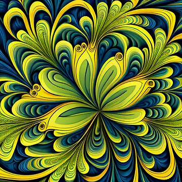 Vorschaubild zum Design Yellow Green Blue Natural Pattern Digital Painting von CodeAndColors