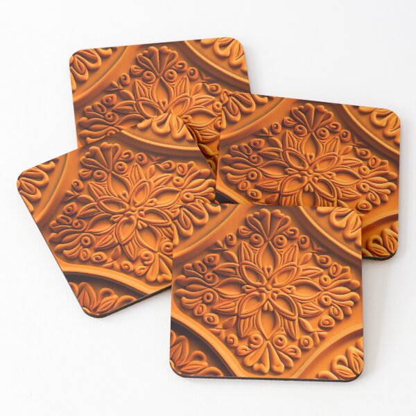Item preview, Orange Clay Soft Coarse New Traditional Pattern Digital Painting designed and sold by CodeAndColors.