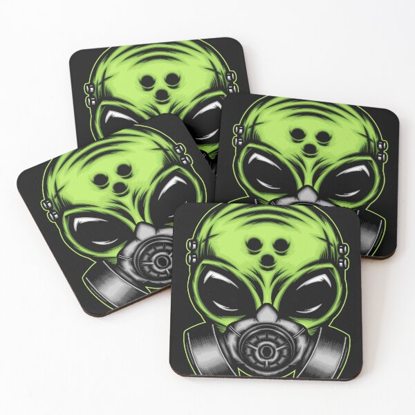 Item preview, Green alien with gas mask designed and sold by WODEXZ.