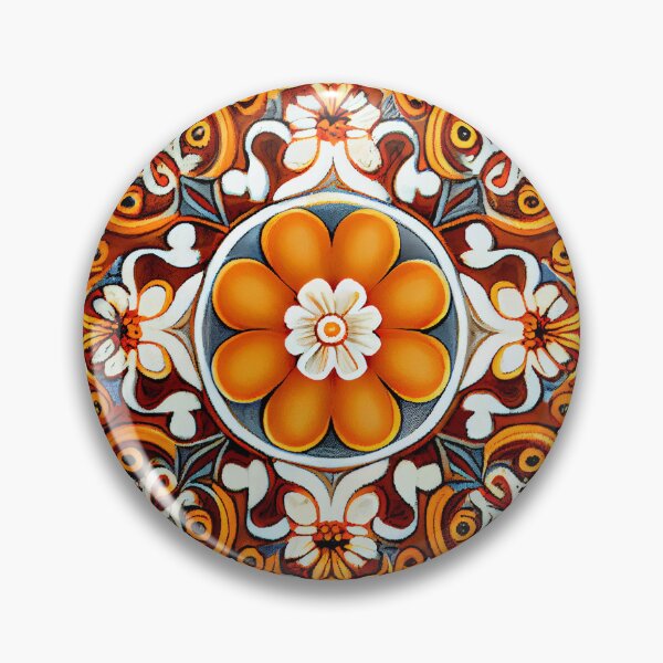 Artikelvorschau, Orange Fine Imagined New Mediterranean Pattern Digital Painting entworfen und verkauft von CodeAndColors.