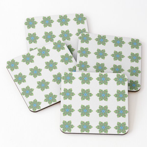 Item preview, Green, Red, Blue Floral Geometric Pattern  designed and sold by Nalwesya.